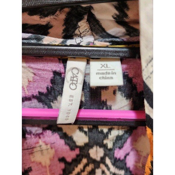 Cato XL Women Multicolor Vest Sleeveless Open Front Paisley Ikat Bold Ethnic - Picture 8 of 13